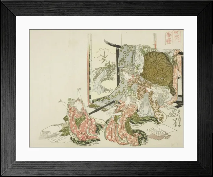 Framed Print : The Four Sleepers in Spring Dawn (Shisui shunsho), Japan, c. 1806. Creator: Hokusai Framed Print : The Four Sleepers in Spring Dawn (Shisui shunsho), Japan, c. 1806. Creator: Hokusai
