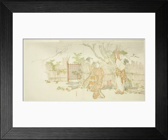 Framed Print : Three women beneath a plum tree at night, Japan, c. 1796. Creator: Hokusai Framed Print : Three women beneath a plum tree at night, Japan, c. 1796. Creator: Hokusai