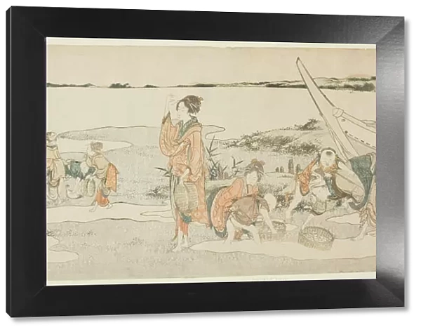 Shellfish gathering, Japan, c. 1800. Creator: Hokusai