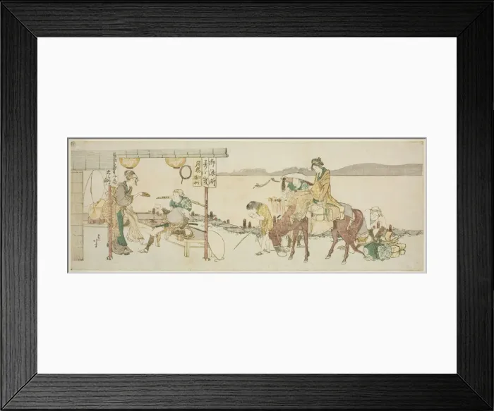 Framed Print : Travelers tea house, Japan, c. 1804. Creator: Hokusai Framed Print : Travelers tea house, Japan, c. 1804. Creator: Hokusai