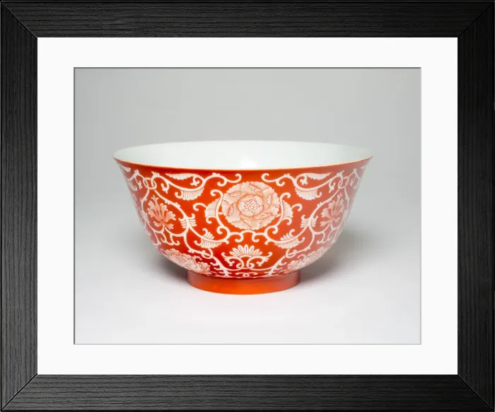 Framed Print : Bowl with Floral Scrolls, Qing dynasty (1644-1911), Daoguang period (1821-1850) Framed Print : Bowl with Floral Scrolls, Qing dynasty (1644-1911), Daoguang period (1821-1850)