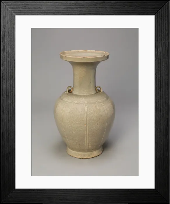 Framed Print : Trumpet-Mouthed Bottle with Abstract Floral Designs, Five Dynasties period (907-960) Framed Print : Trumpet-Mouthed Bottle with Abstract Floral Designs, Five Dynasties period (907-960)