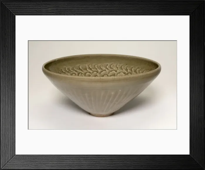 Framed Print : Deep Conical Bowl with Cloudlike Petals, Northern Song dynasty Framed Print : Deep Conical Bowl with Cloudlike Petals, Northern Song dynasty
