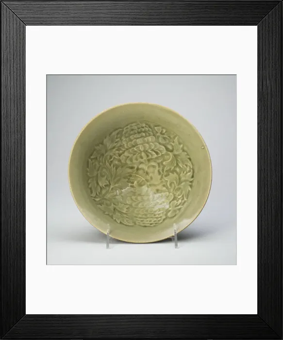 Framed Print : Conical Bowl with Peony Scroll, Jin dynasty, (1115-1234), early 12th century Framed Print : Conical Bowl with Peony Scroll, Jin dynasty, (1115-1234), early 12th century