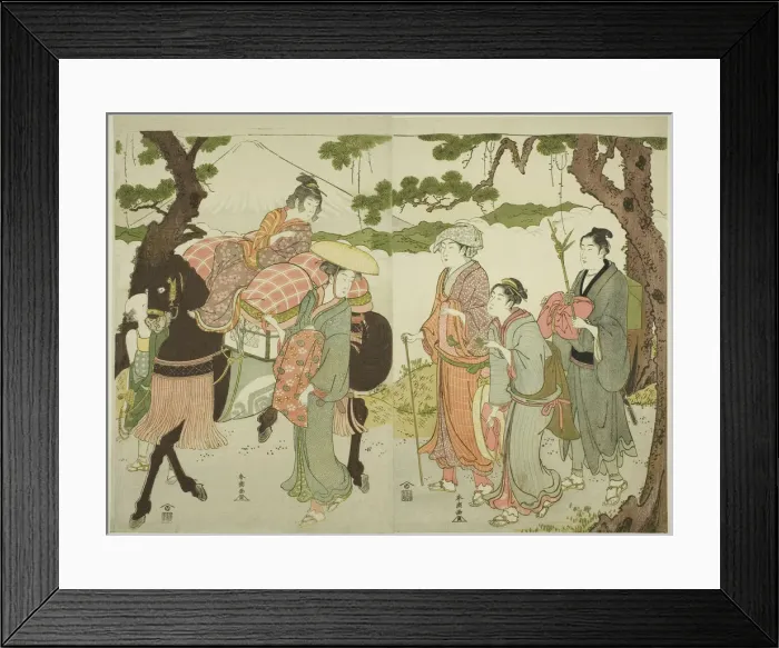 Framed Print : Travelers on the Tokaido, c. 1780 / 1801. Creator: Katsukawa Shuncho Framed Print : Travelers on the Tokaido, c. 1780 / 1801. Creator: Katsukawa Shuncho