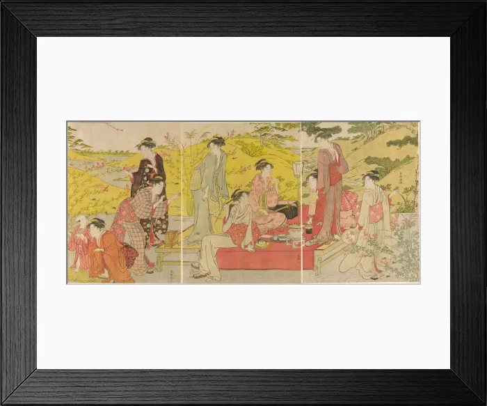 Framed Print : Picnic Party at Hagidera, c. 1785 / 95. Creator: Katsukawa Shuncho Framed Print : Picnic Party at Hagidera, c. 1785 / 95. Creator: Katsukawa Shuncho