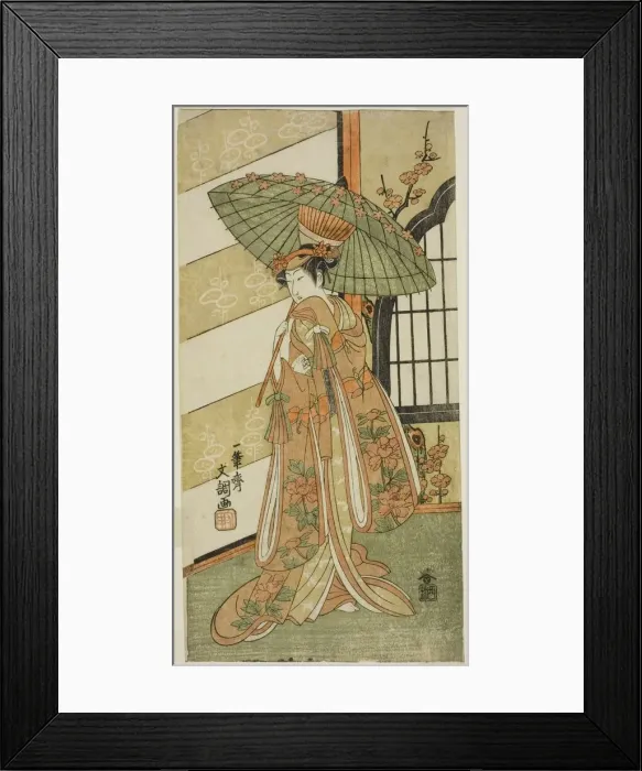 Framed Print : The Actor Onoe Tamizo I as Nishikigi in the Play Mutsu no Hana Ume no Kaomise... c. 1769 Framed Print : The Actor Onoe Tamizo I as Nishikigi in the Play Mutsu no Hana Ume no Kaomise... c. 1769
