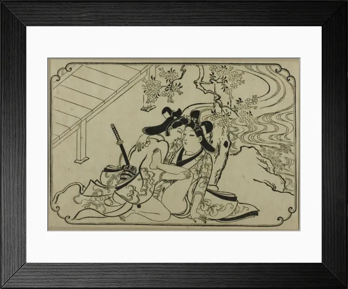 Framed Print : Lovers in the Garden, from an Untitled Series of Erotic Prints, c. 1673 / 81 Framed Print : Lovers in the Garden, from an Untitled Series of Erotic Prints, c. 1673 / 81
