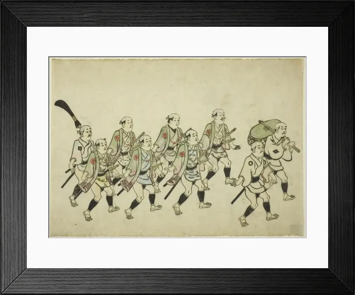 Framed Print : Procession of a Daimyo, c. 1681 / 84. Creator: Hishikawa Moronobu Framed Print : Procession of a Daimyo, c. 1681 / 84. Creator: Hishikawa Moronobu