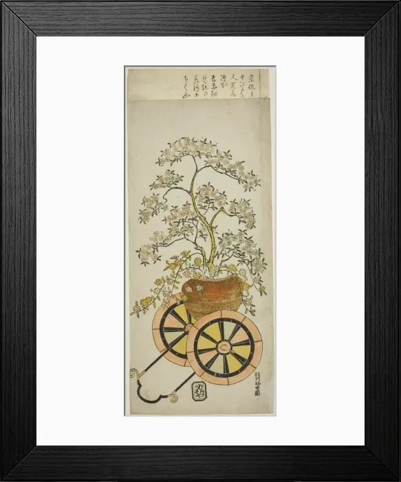 Framed Print : Flower Wagon, c. 1730. Creator: Hanekawa Chincho Framed Print : Flower Wagon, c. 1730. Creator: Hanekawa Chincho
