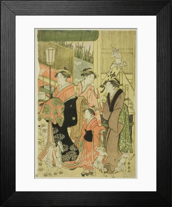 Framed Print : Good and Evil Influences (Zendama akudama), c. 1795. Creator: Eishosai Choki Framed Print : Good and Evil Influences (Zendama akudama), c. 1795. Creator: Eishosai Choki