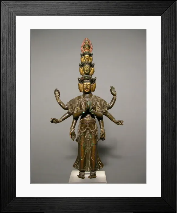 Framed Print : Eleven-Headed Bodhisattva Avalokiteshvara, 17th / 18th century. Creator: Unknown Framed Print : Eleven-Headed Bodhisattva Avalokiteshvara, 17th / 18th century. Creator: Unknown