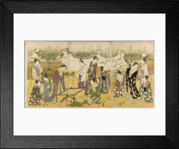 Framed Print : Parody of the Well Curb Story from the Tales of Ise, c. 1789 / 1801. Creator: Hosoda Eishi Framed Print : Parody of the Well Curb Story from the Tales of Ise, c. 1789 / 1801. Creator: Hosoda Eishi