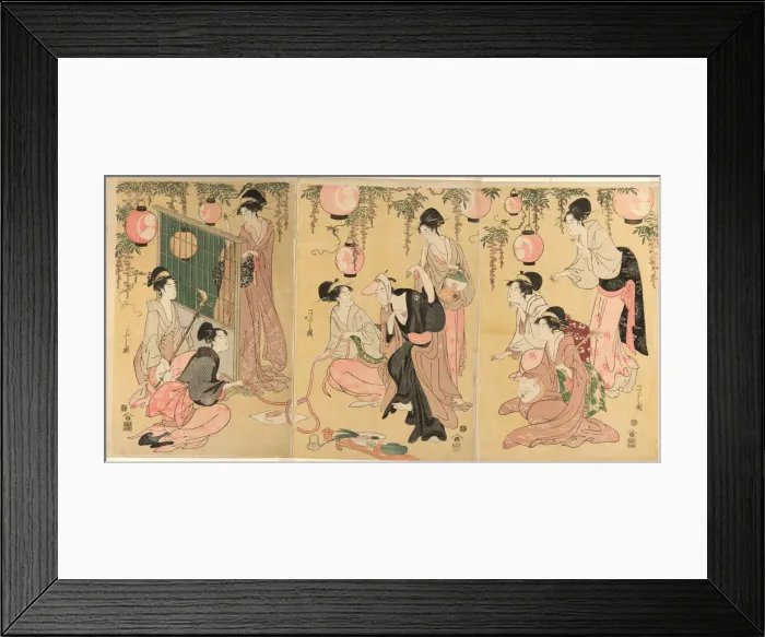 Framed Print : A Parody of Yuranosuke in the Pleasure Quarters... late 18th-early 19th century. Creator: Hosoda Eishi
