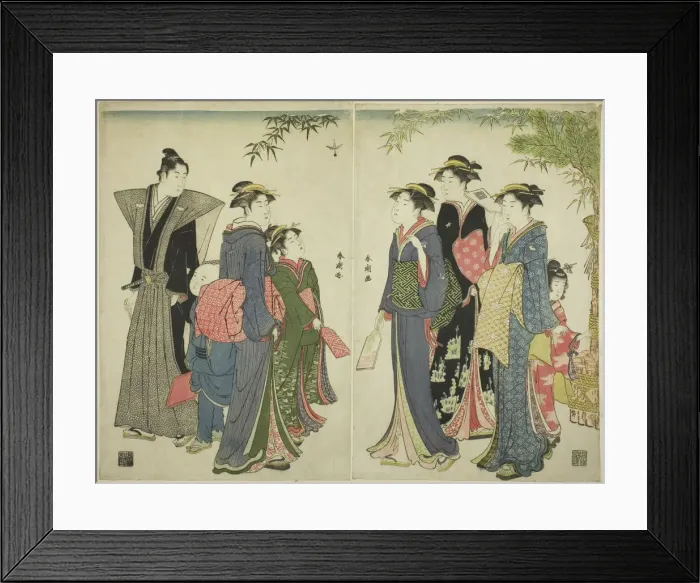 Framed Print : Playing Battledore and Shuttlecock on New Years Day, c. 1785. Creator: Katsukawa Shuncho Framed Print : Playing Battledore and Shuttlecock on New Years Day, c. 1785. Creator: Katsukawa Shuncho