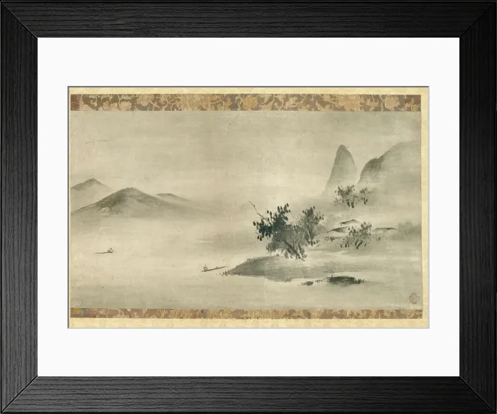 Framed Print : Ink Landscape, Muromachi period, early 16th century. Creator: Kano Motonobu Framed Print : Ink Landscape, Muromachi period, early 16th century. Creator: Kano Motonobu