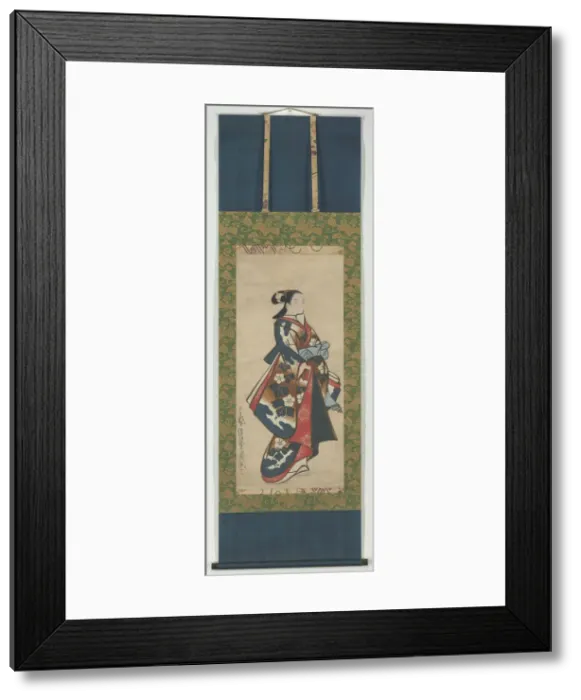Framed Print : Standing Beauty in Blue Kimono, c. 1711-16. Creator: Dohan Kaigetsudo Framed Print : Standing Beauty in Blue Kimono, c. 1711-16. Creator: Dohan Kaigetsudo