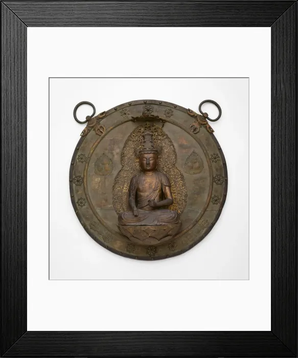 Framed Print : Icon Plaque (Kakebotoke) with Bosatsu, 13th century. Creator: Unknown Framed Print : Icon Plaque (Kakebotoke) with Bosatsu, 13th century. Creator: Unknown