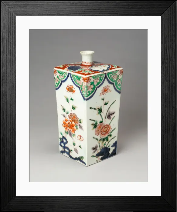 Framed Print : Hizen ware Quadrangular Vase in Imari Style, 18th century. Creator: Unknown Framed Print : Hizen ware Quadrangular Vase in Imari Style, 18th century. Creator: Unknown
