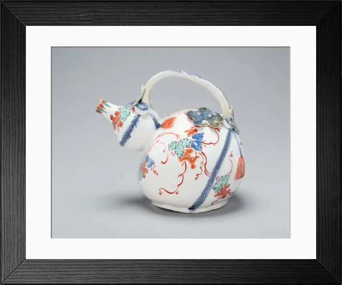 Framed Print : Arita-ware Kakiemon Gourd Shaped Ewer, late 17th century. Creator: Unknown Framed Print : Arita-ware Kakiemon Gourd Shaped Ewer, late 17th century. Creator: Unknown