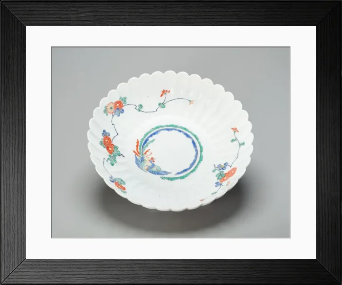 Framed Print : Arita-Ware Kakiemon Floral-shaped Bowl, late 17th / early 18th century. Creator: Unknown Framed Print : Arita-Ware Kakiemon Floral-shaped Bowl, late 17th / early 18th century. Creator: Unknown