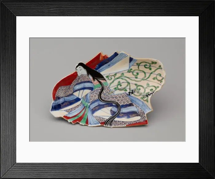 Framed Print : Dish with Design of a Court Woman, 18th century. Creator: Unknown Framed Print : Dish with Design of a Court Woman, 18th century. Creator: Unknown