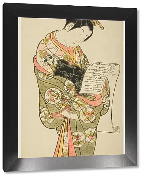 The Actor Segawa Kikunojo I as a courtesan, c. 1747. Creator: Ishikawa Toyonobu