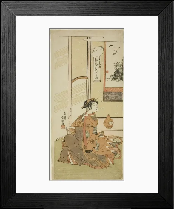 Framed Print : Hinaji of the Chojiya, from the series Fuji-bumi (Folded Love-letters), c Framed Print : Hinaji of the Chojiya, from the series Fuji-bumi (Folded Love-letters), c