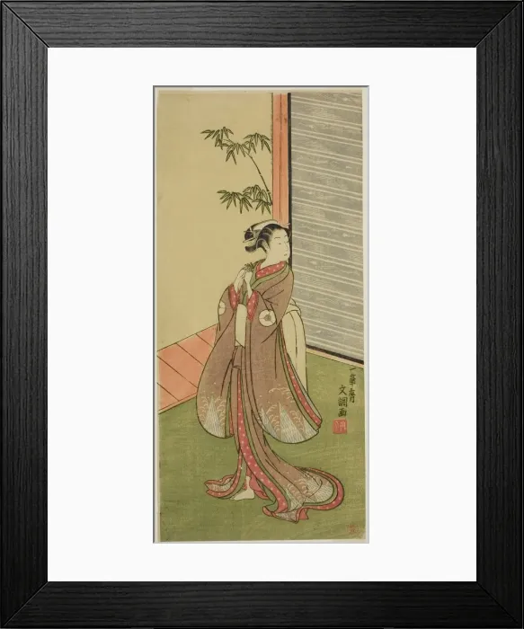 Framed Print : The Actor Iwai Hanshiro IV in a Female Role, c. 1769. Creator: Ippitsusai Buncho Framed Print : The Actor Iwai Hanshiro IV in a Female Role, c. 1769. Creator: Ippitsusai Buncho