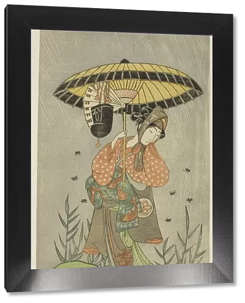 The Actor Yamashita Kinsaku II as Nijo no Kisaki (?) in the Play Natsu Matsuri Naniwa c. 1770. Creator: Ippitsusai Buncho
