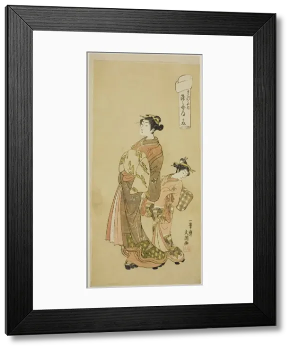Framed Print : The Courtesan Somenosuke of the Matsubaya House, from the series Fuji-bumi... c Framed Print : The Courtesan Somenosuke of the Matsubaya House, from the series Fuji-bumi... c