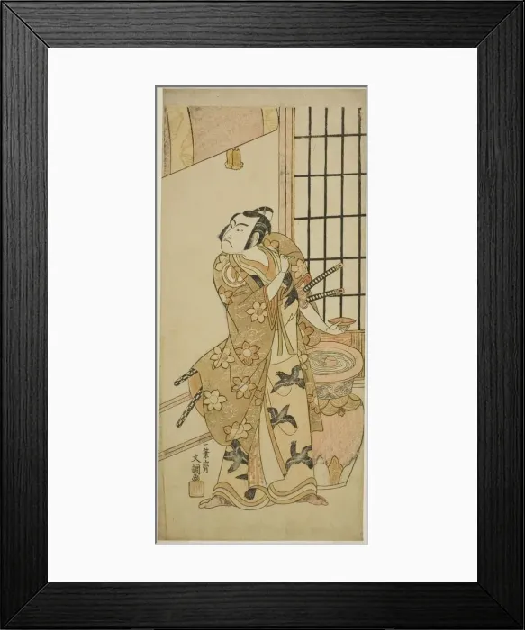 Framed Print : The Actor Sawamura Sojuro II as Kudo Suketsune (?) in the Play Edo no Hana Wakayagi... c Framed Print : The Actor Sawamura Sojuro II as Kudo Suketsune (?) in the Play Edo no Hana Wakayagi... c