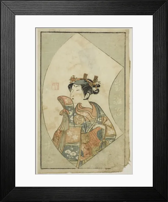 Framed Print : The Actor Arashi Hinaji, from A Picture Book of Stage Fans (Ehon butai ogi) Framed Print : The Actor Arashi Hinaji, from A Picture Book of Stage Fans (Ehon butai ogi)