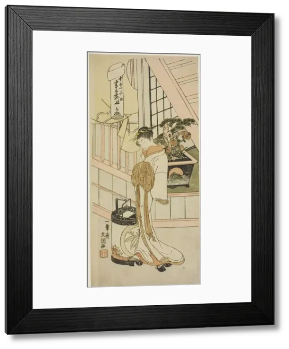 Framed Print : The Courtesan Handayu of the Nakaomiya House of Pleasure, c. 1769 / 70 Framed Print : The Courtesan Handayu of the Nakaomiya House of Pleasure, c. 1769 / 70