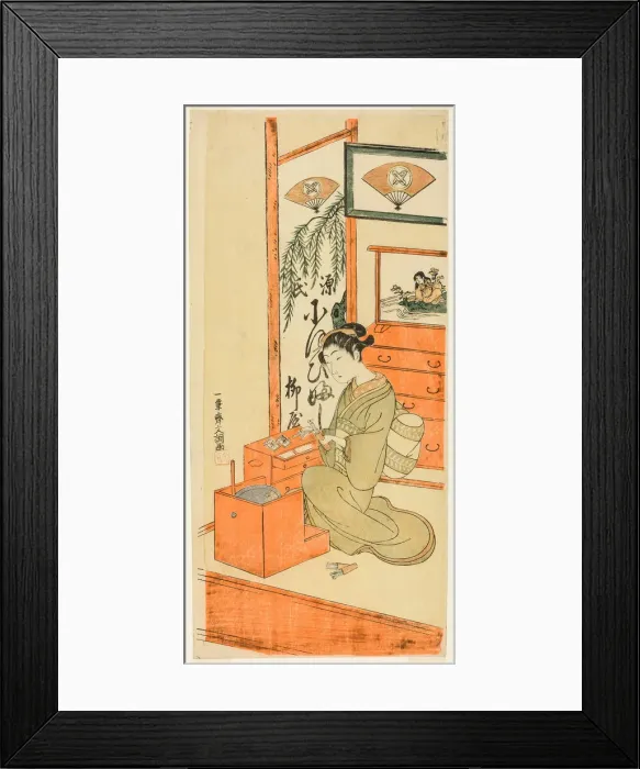 Framed Print : Ofuji of the Yanagi Shop, c. 1769. Creator: Ippitsusai Buncho Framed Print : Ofuji of the Yanagi Shop, c. 1769. Creator: Ippitsusai Buncho