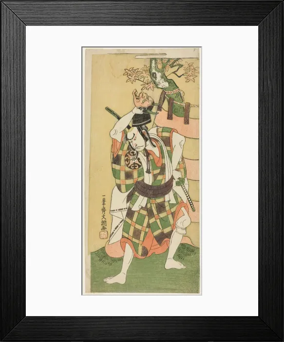 Framed Print : The Actor Nakamura Nakazo I as Yamaoka no Saburo in Momiji Kumo Nishiki no Tsuri Framed Print : The Actor Nakamura Nakazo I as Yamaoka no Saburo in Momiji Kumo Nishiki no Tsuri