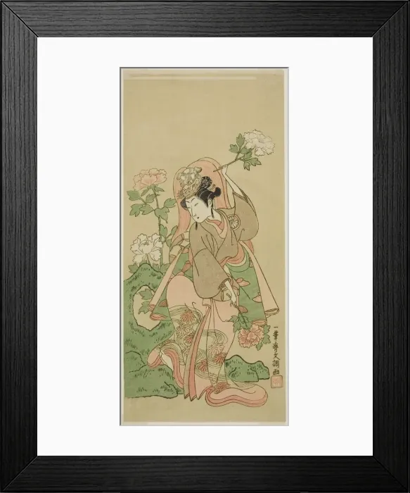 Framed Print : The Actor Segawa Kikunojo II in Shakkyo Dance in the Play Soga Moyo Aigo no... c. 1769 Framed Print : The Actor Segawa Kikunojo II in Shakkyo Dance in the Play Soga Moyo Aigo no... c. 1769