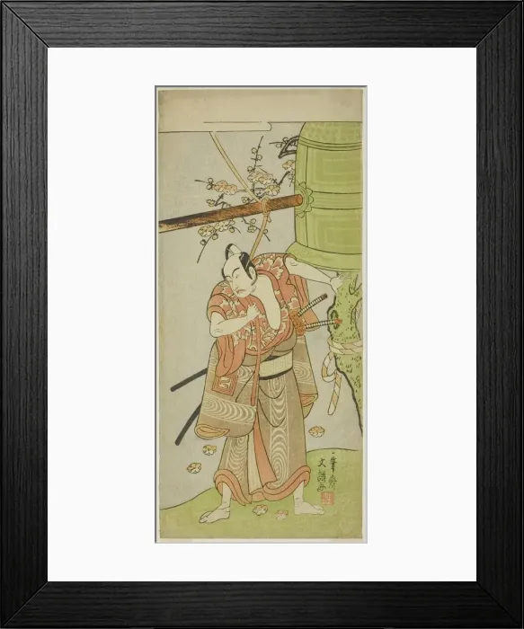 Framed Print : The Actor Ichikawa Yaozo II as Yoshimine no Munesada in the Play Kuni no Hana Ono... c. 1771. Creator: Ippitsusai Buncho Framed Print : The Actor Ichikawa Yaozo II as Yoshimine no Munesada in the Play Kuni no Hana Ono... c. 1771. Creator: Ippitsusai Buncho