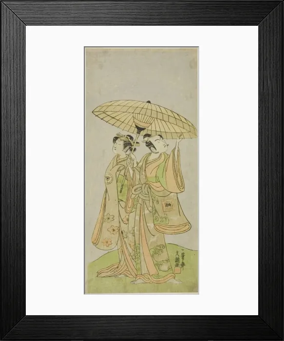 Framed Print : The Actors Ichikawa Komazo II as Chunagon Yukihira (right), and Iwai Hanshiro IV as c Framed Print : The Actors Ichikawa Komazo II as Chunagon Yukihira (right), and Iwai Hanshiro IV as c