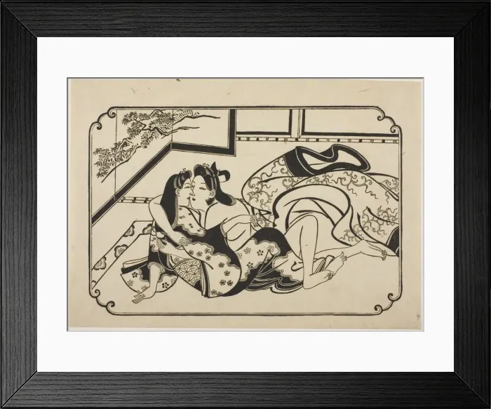 Framed Print : Flirting Lovers, c. 1673 / 81. Creator: Hishikawa Moronobu Framed Print : Flirting Lovers, c. 1673 / 81. Creator: Hishikawa Moronobu
