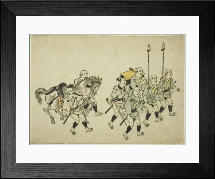 Framed Print : Procession of a Daimyo, c. 1681 / 84. Creator: Hishikawa Moronobu Framed Print : Procession of a Daimyo, c. 1681 / 84. Creator: Hishikawa Moronobu