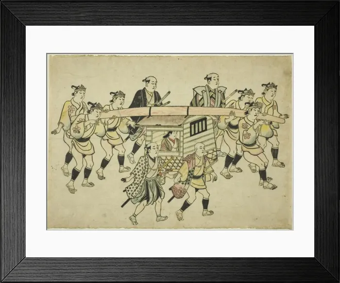 Framed Print : Procession of a Daimyo, c. 1681 / 84. Creator: Hishikawa Moronobu Framed Print : Procession of a Daimyo, c. 1681 / 84. Creator: Hishikawa Moronobu