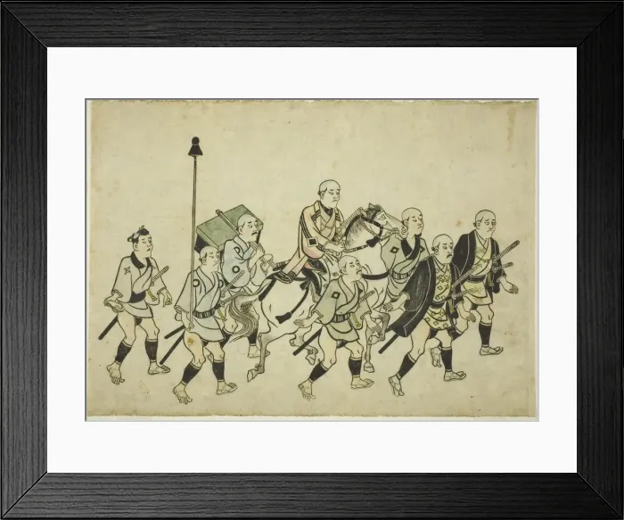 Framed Print : Procession of a Daimyo, c. 1681 / 84. Creator: Hishikawa Moronobu Framed Print : Procession of a Daimyo, c. 1681 / 84. Creator: Hishikawa Moronobu
