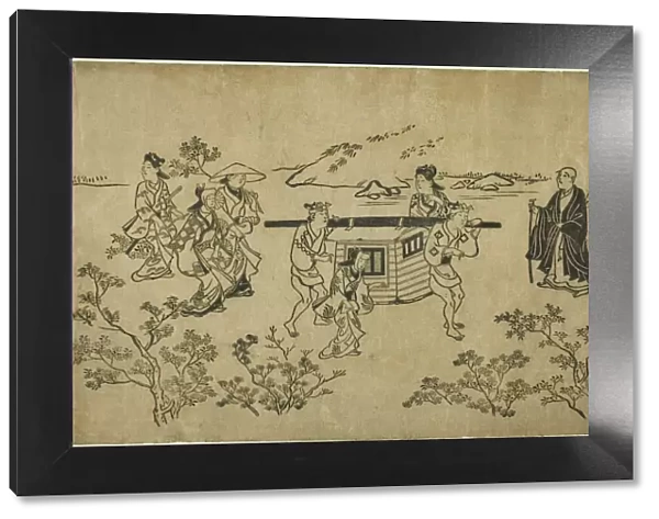 A Passing Palanquin, from the series 'Scenes of Flower-viewing at Ueno'