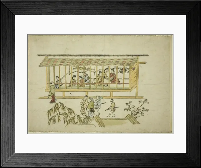 Framed Print : A House of Courtesans, from the series The Appearance of Yoshiwara, c Framed Print : A House of Courtesans, from the series The Appearance of Yoshiwara, c