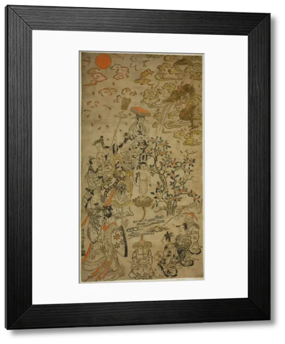 Framed Print : Birth of the Buddha, c. 1710. Creator: Hanekawa Chincho Framed Print : Birth of the Buddha, c. 1710. Creator: Hanekawa Chincho