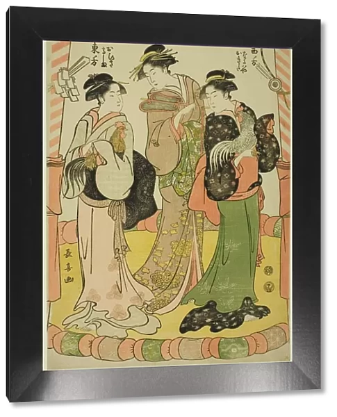 The Cock Fight - Ohisa of the Takashimaya and Okita of the Naniwaya, c. 1791