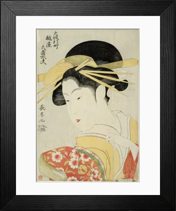 Framed Print : Osumi, a Tayu of the Tsuchiya in the Shinmachi Quarter in Osaka, c. 1796 / 97 Framed Print : Osumi, a Tayu of the Tsuchiya in the Shinmachi Quarter in Osaka, c. 1796 / 97