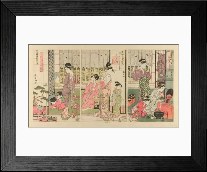 Framed Print : Rain the Morning After in the Pleasure Quarter (Seiro kinuginu no ame), c. 1795 Framed Print : Rain the Morning After in the Pleasure Quarter (Seiro kinuginu no ame), c. 1795