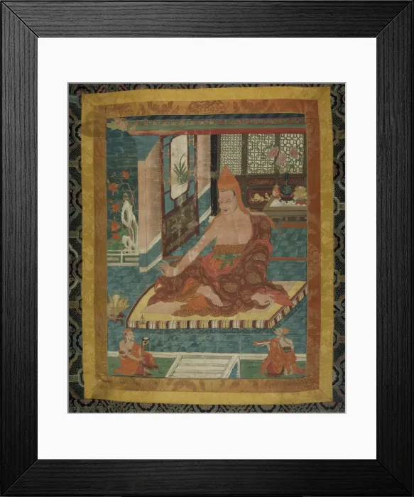 Framed Print : Painted Banner (Thangka) of Portrait of Sakya Pandita (1132 - 1251), c. 1800 Framed Print : Painted Banner (Thangka) of Portrait of Sakya Pandita (1132 - 1251), c. 1800